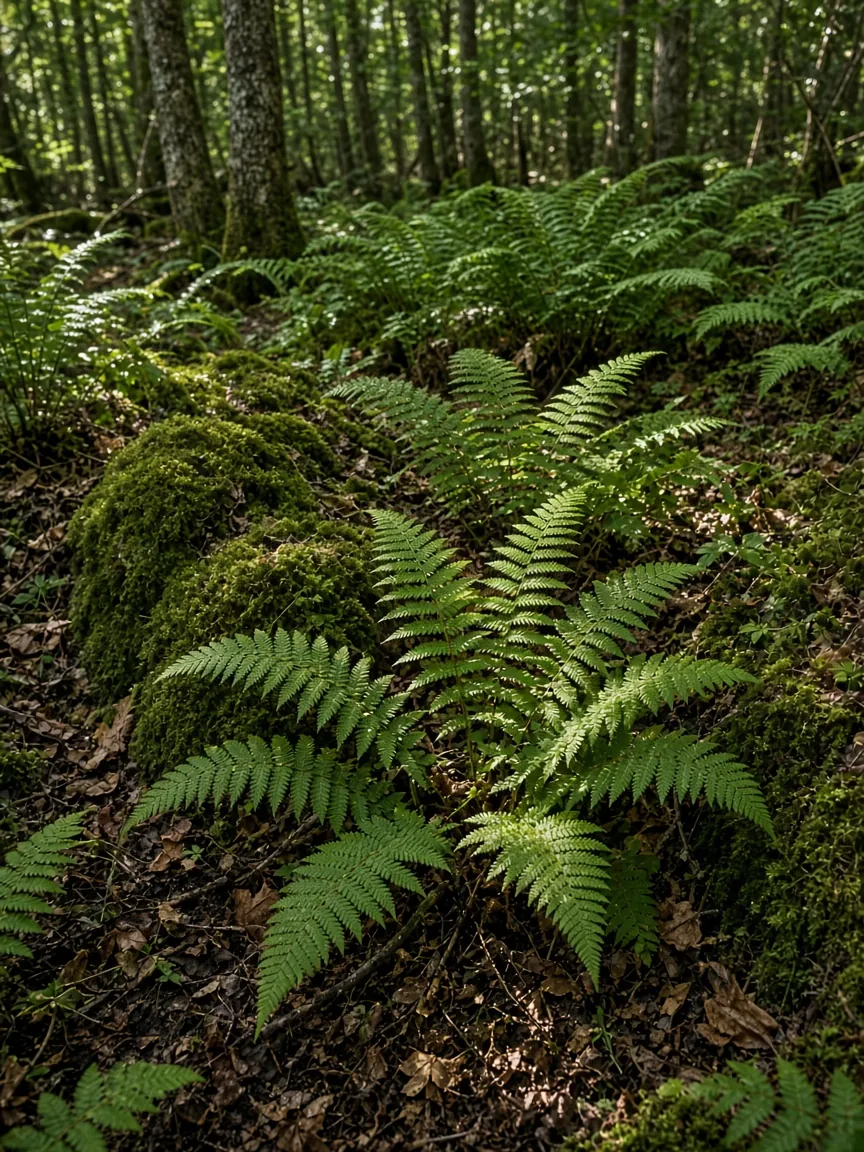 Farn auf dem Waldboden